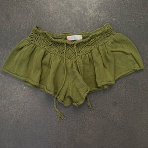 Free People Green Knit Shorts